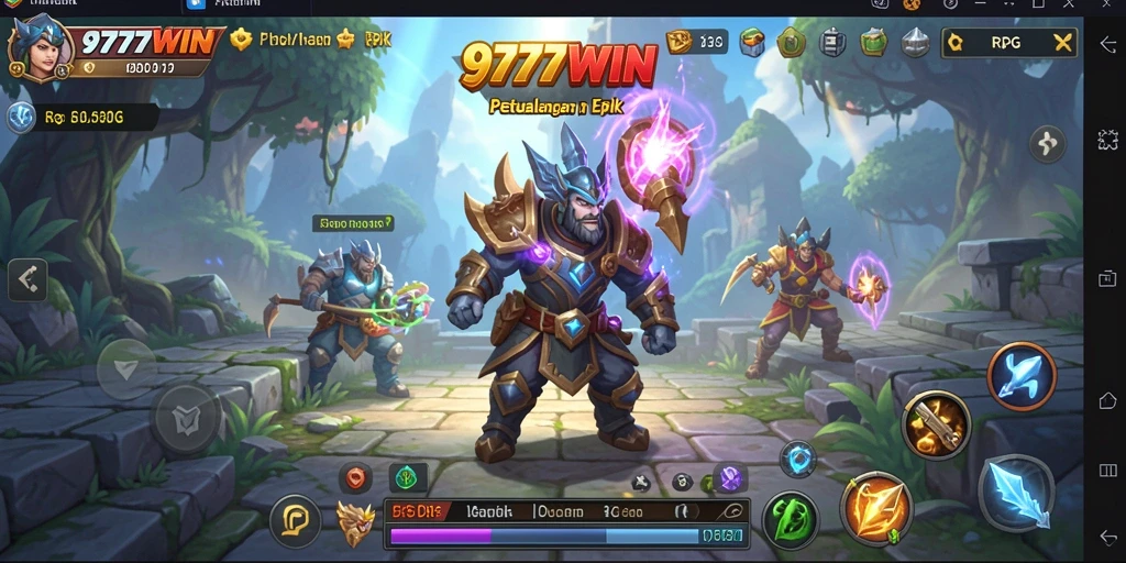 Tampilan antarmuka RPG 9777WIN menunjukkan aksi seru dan grafis tinggi.
