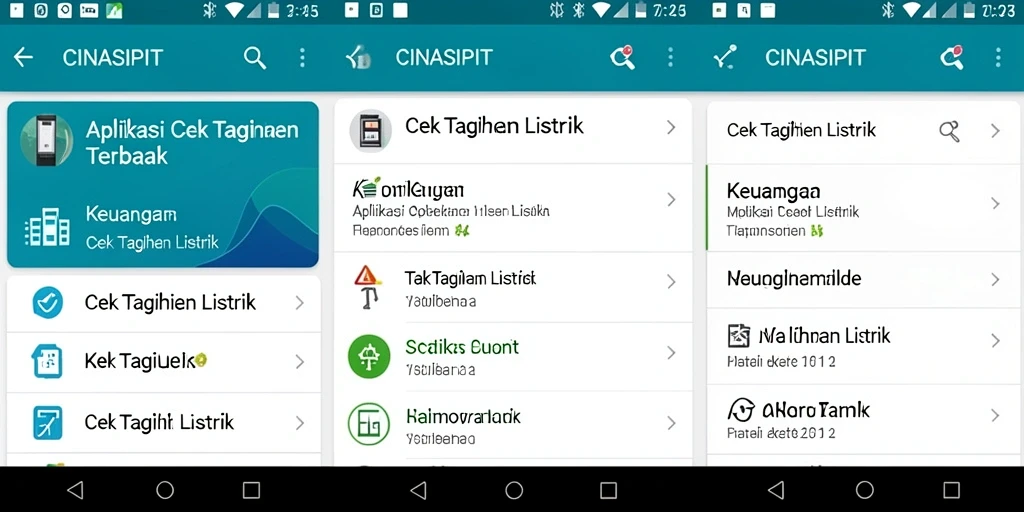 Tampilan utama CINASIPIT dengan fitur cek tagihan listrik yang mudah digunakan.