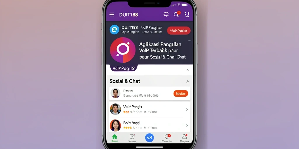 Antarmuka aplikasi DUIT188 untuk VoIP Panggilan yang intuitif dan mudah digunakan.