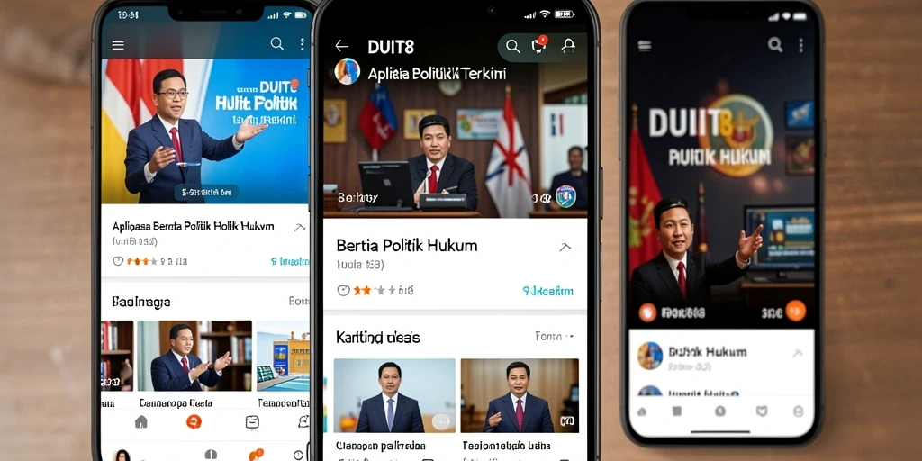 Tampilan utama DUIT8 dengan berita politik dan hukum terbaru.