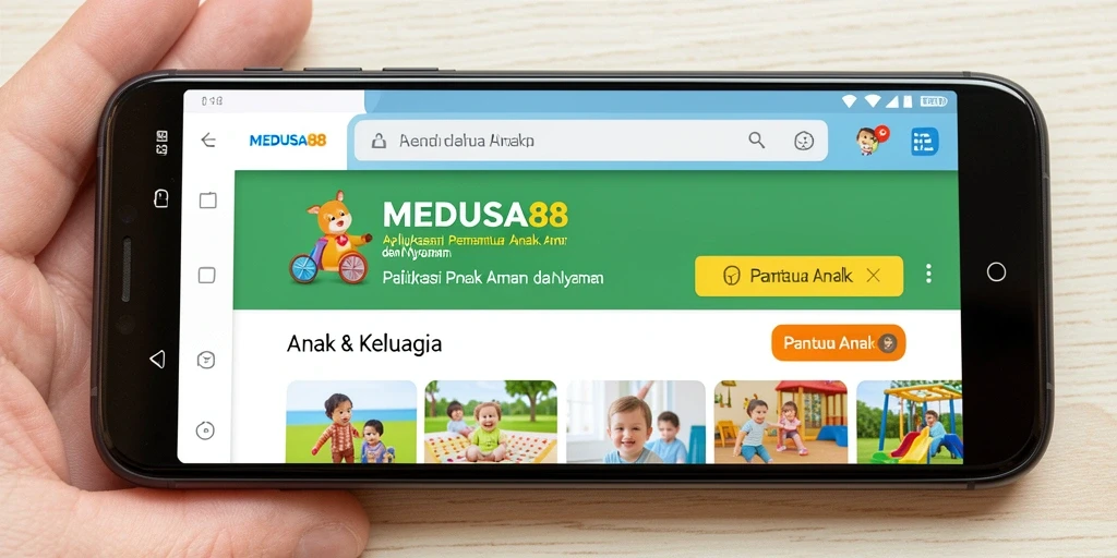 Antarmuka aplikasi MEDUSA88 untuk pemantauan anak yang ramah pengguna.