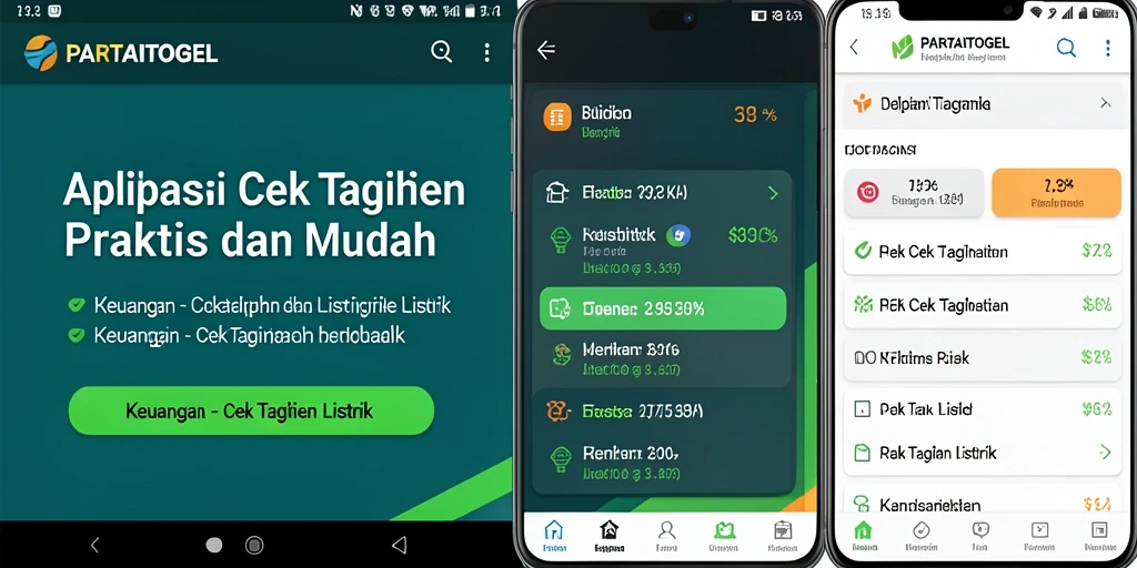 Antarmuka PARTAITOGEL yang intuitif untuk cek tagihan listrik.