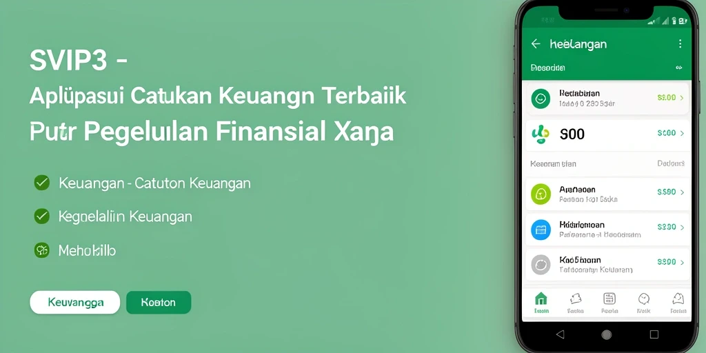 Tampilan antarmuka SVIP3 yang bersih dan informatif untuk Catatan Keuangan.