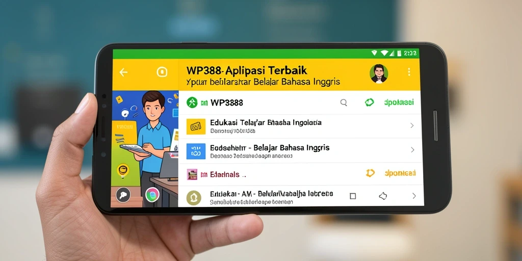 Antarmuka WP888 yang menarik dan fungsional untuk belajar Bahasa Inggris.